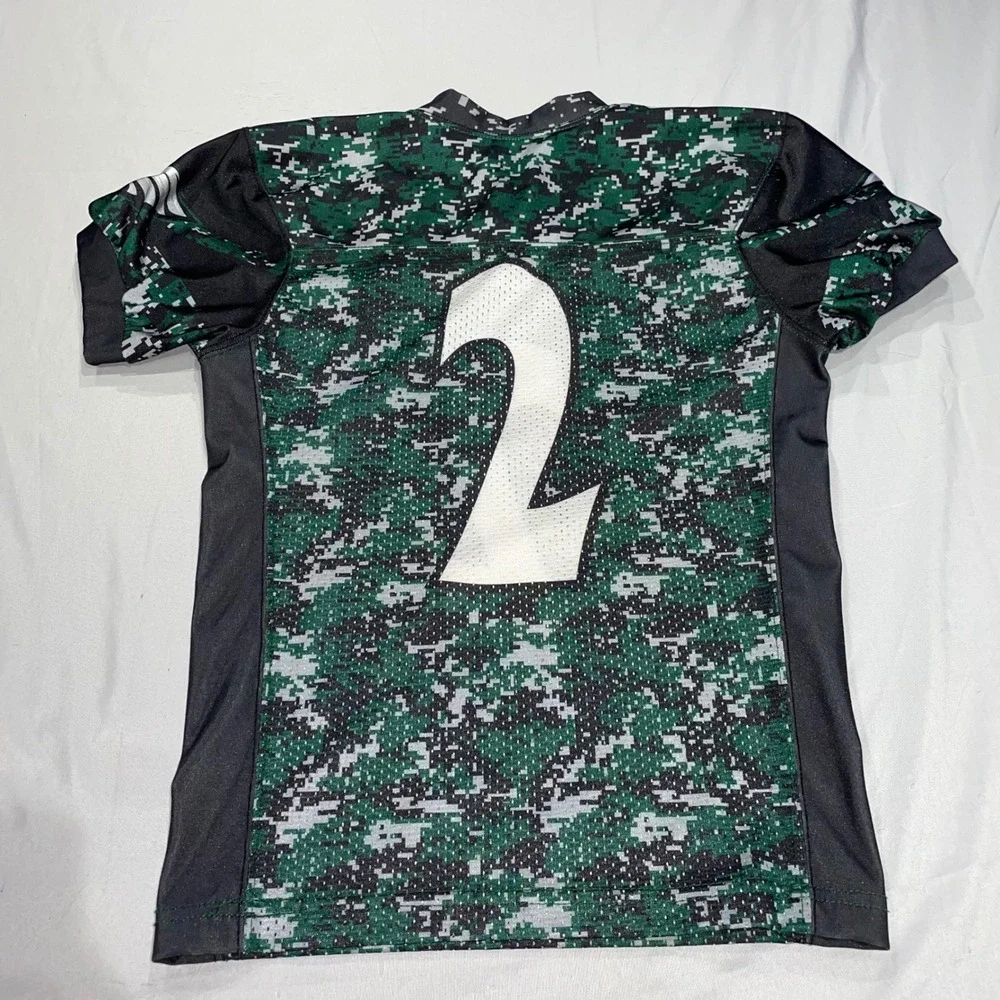 Champro Eagles Football Jersey Youth‎ Small Green Black Digital Camo Number 2